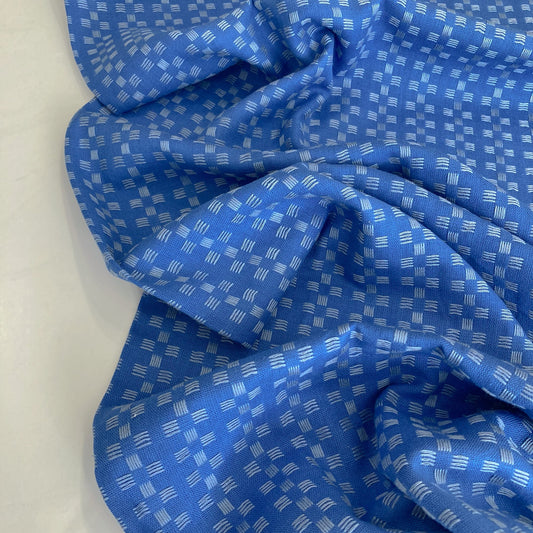 Fableism 'Fine & Dandy' Woven Cotton 'Bright Blue Basketweave'