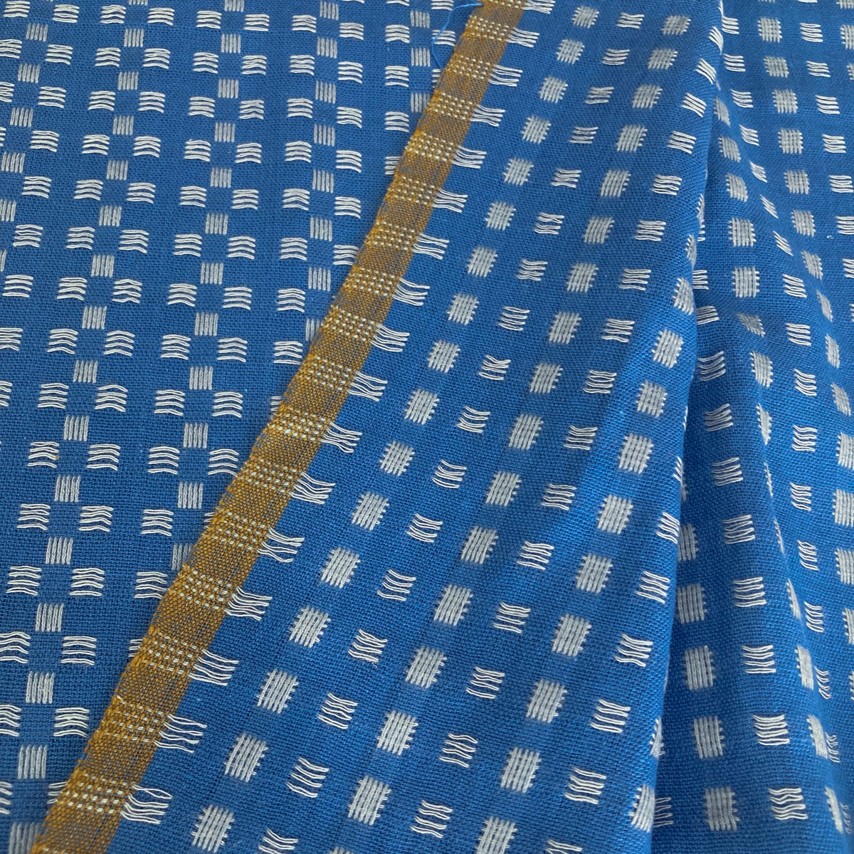 Fableism 'Fine & Dandy' Woven Cotton 'Bright Blue Basketweave'