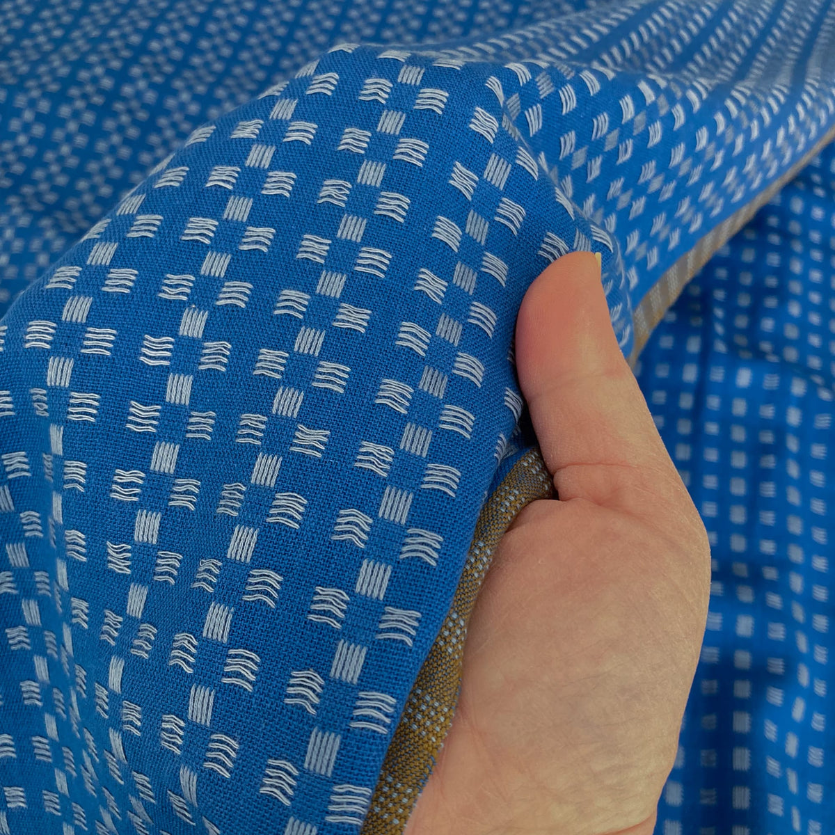 Fableism 'Fine & Dandy' Woven Cotton 'Bright Blue Basketweave'