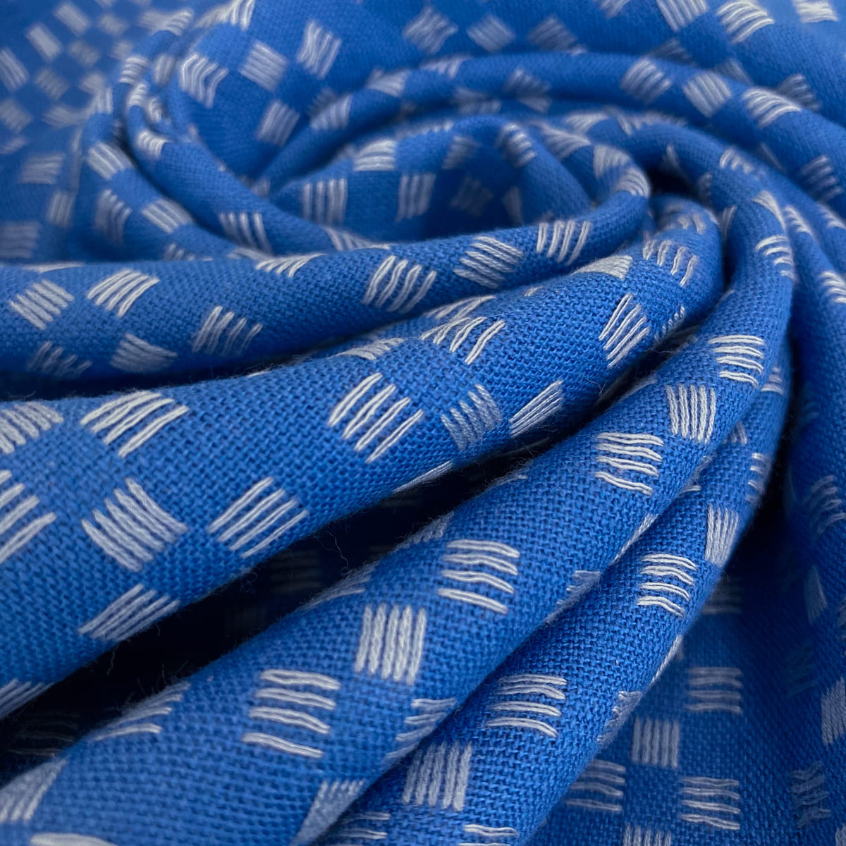Fableism 'Fine & Dandy' Woven Cotton 'Bright Blue Basketweave'