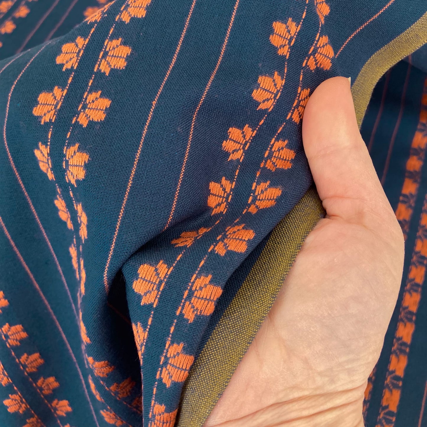 Fableism 'Fine & Dandy' Woven Cotton 'Navy Spice Deco Stripe'