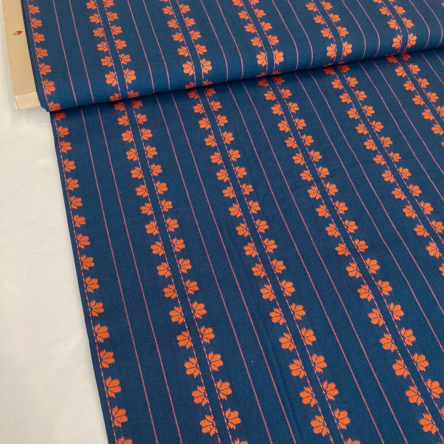 Fableism 'Fine & Dandy' Woven Cotton 'Navy Spice Deco Stripe'