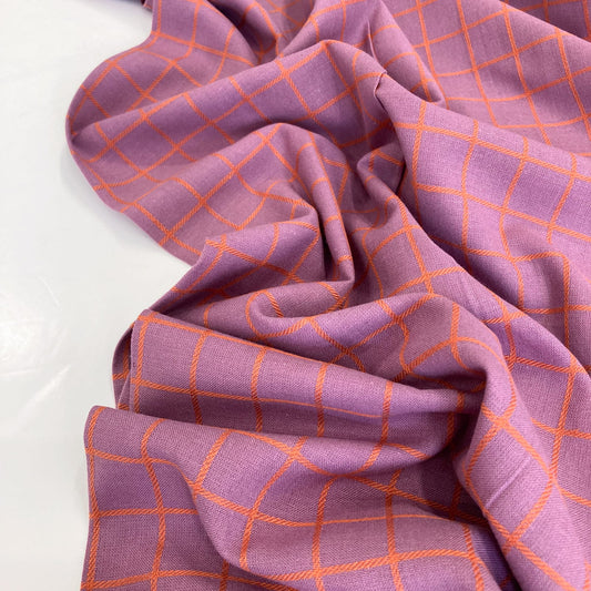 Fableism 'Fine & Dandy' Woven Cotton 'Plum Trellis'