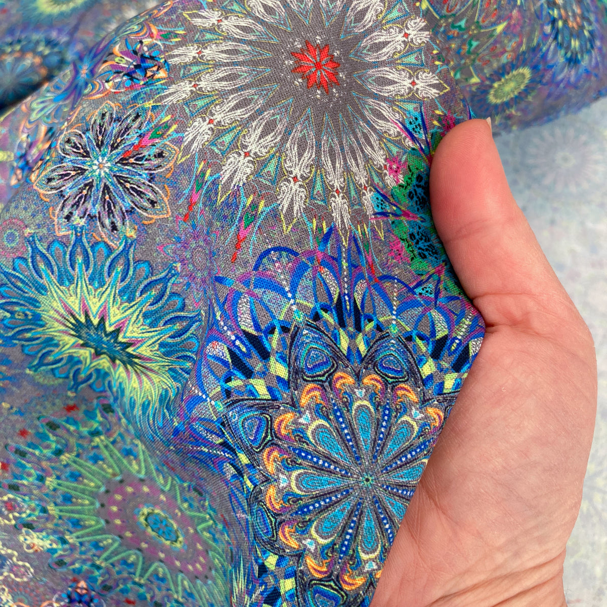 Fabric Freedom Cotton Quiltback 'Calixta' in Denim Blue