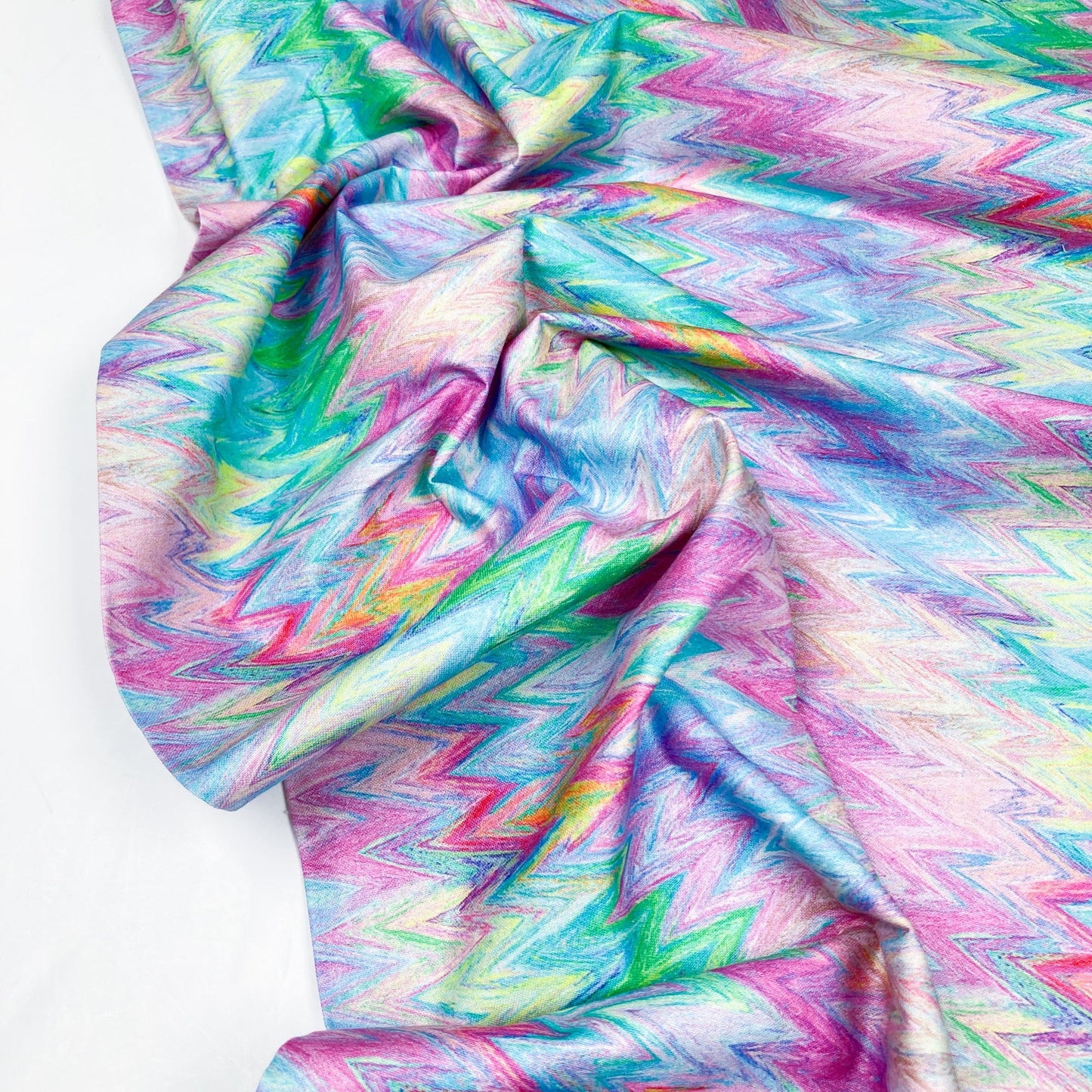 Fabric Freedom Quilting Cotton 'Zig Zags Pastel'