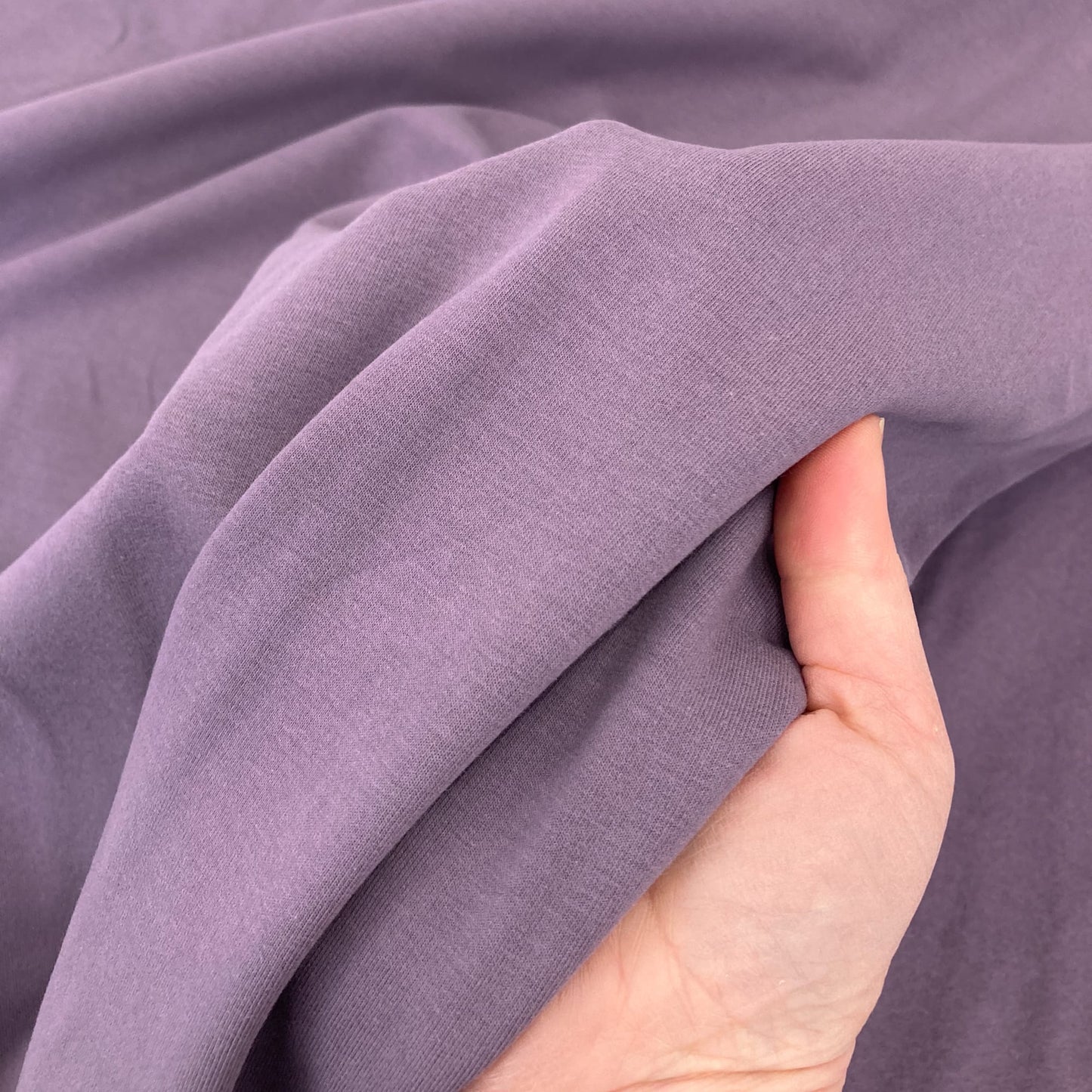 Organic Cotton Fleece-Backed Jersey in Lavender