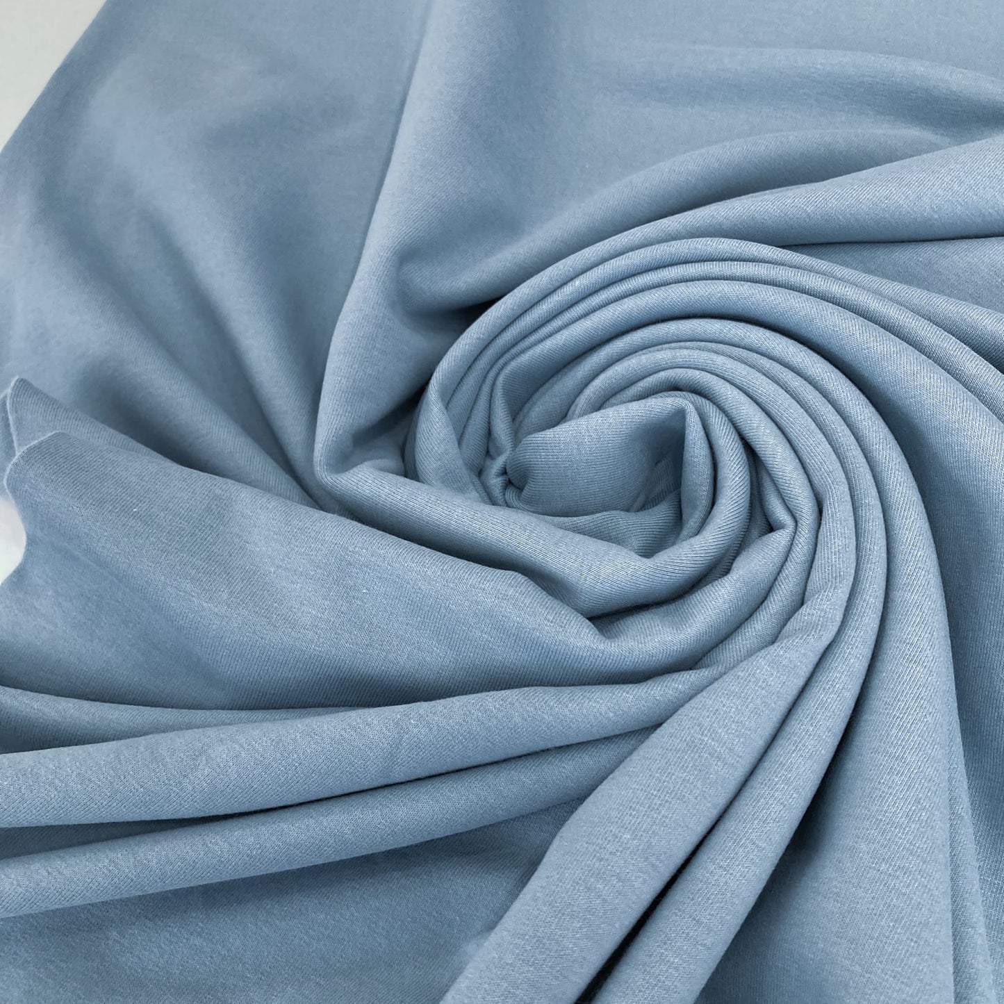 Organic Cotton Fleece-Backed Jersey in Soft Sky Blue