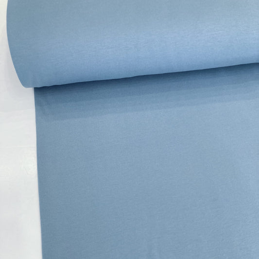 Organic Cotton Fleece-Backed Jersey in Soft Sky Blue