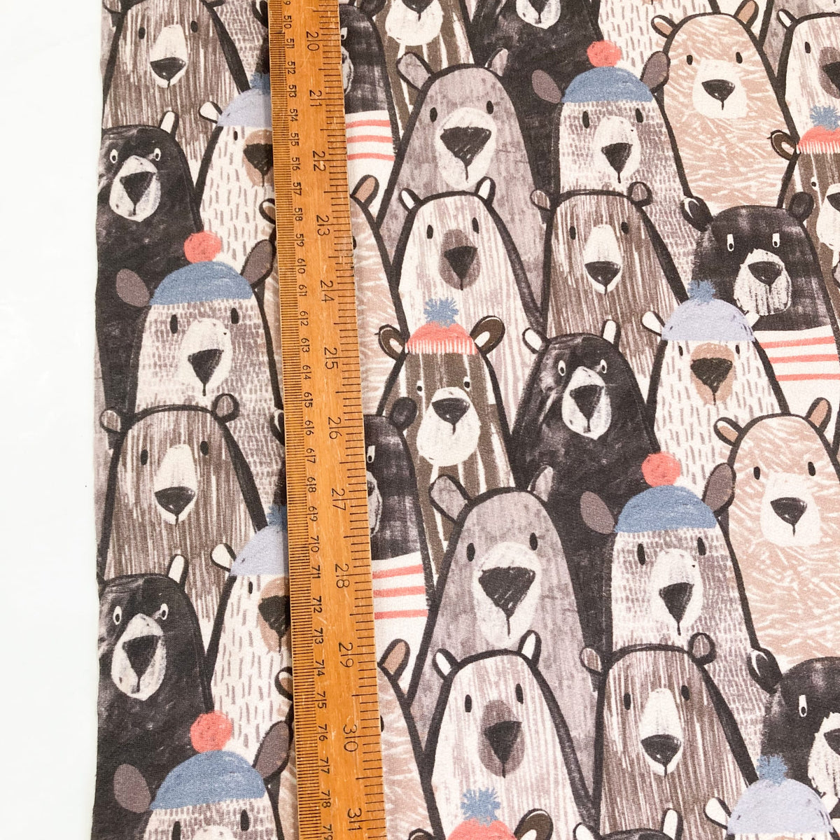 Cotton Fleece-Backed Jersey 'Bears'
