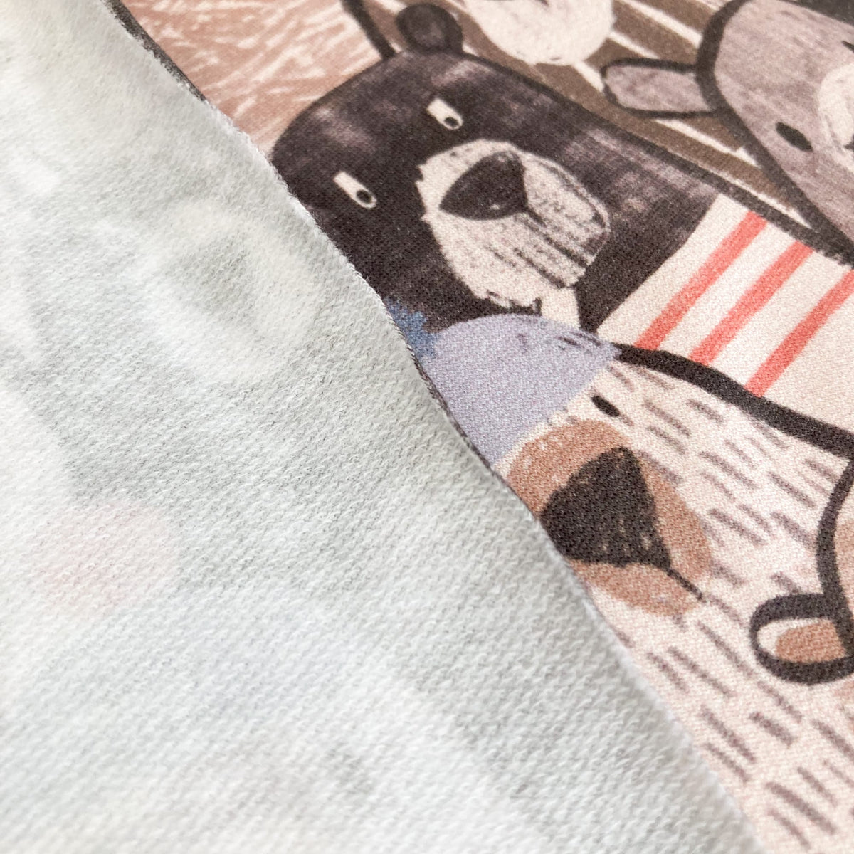 Cotton Fleece-Backed Jersey 'Bears'