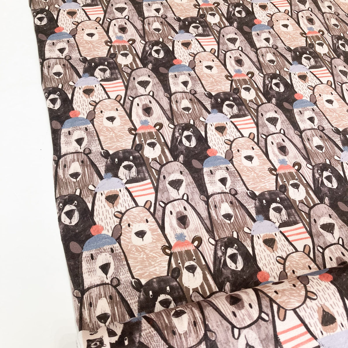 Cotton Fleece-Backed Jersey 'Bears'