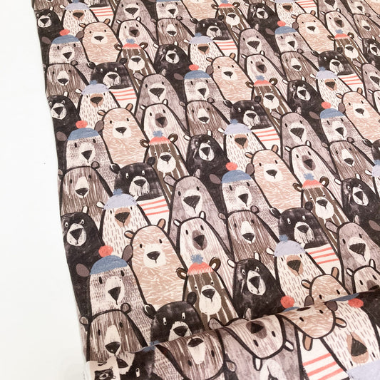 Cotton Fleece-Backed Jersey 'Bears'