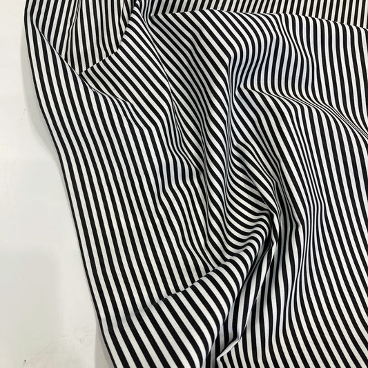 Deadstock: Ex-Joann Quilting Cotton 'Black and White Stripe'