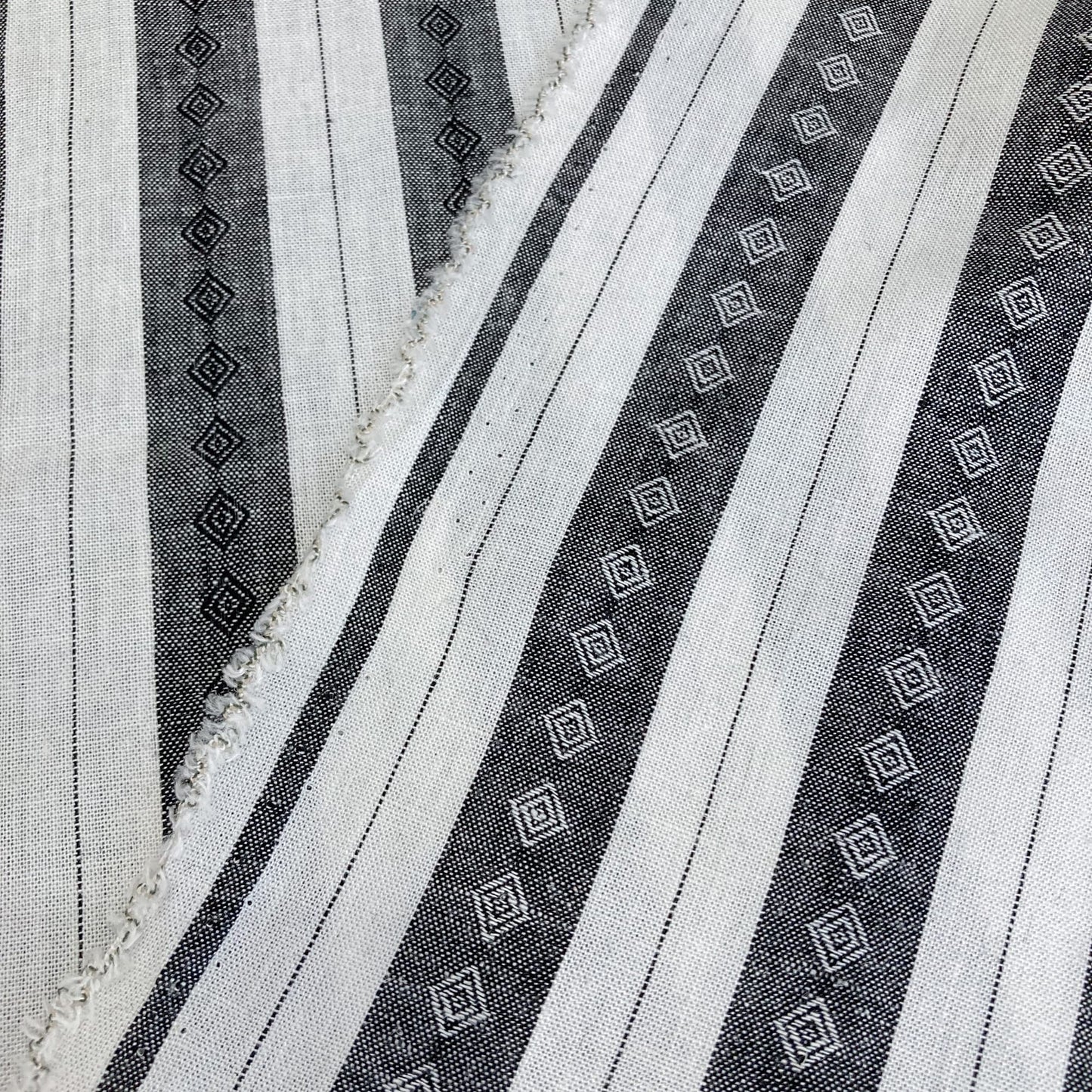 Linen Viscose Diamond Stripe