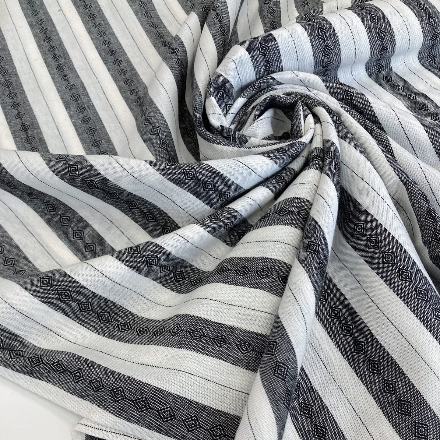 Linen Viscose Diamond Stripe