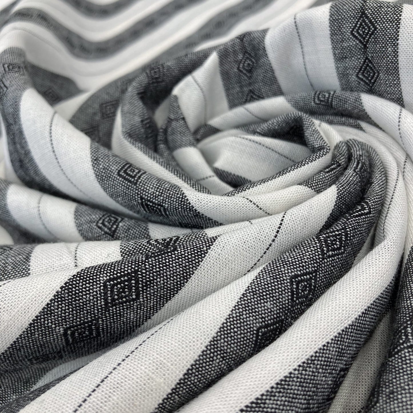 Linen Viscose Diamond Stripe