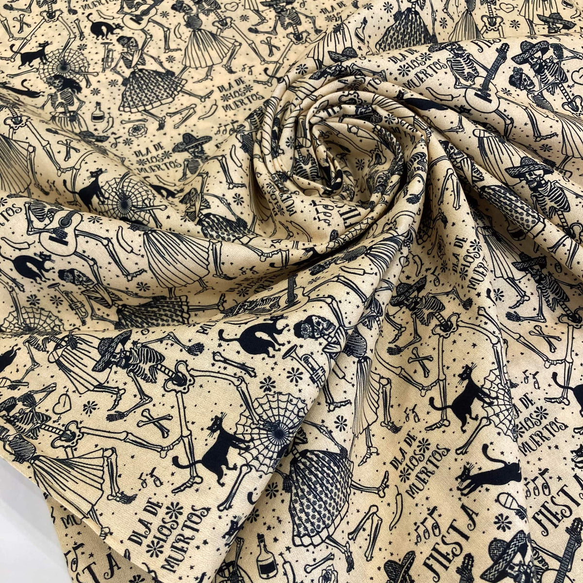 Little Johnny Quilting Cotton 'Day of the Dead Fiesta'