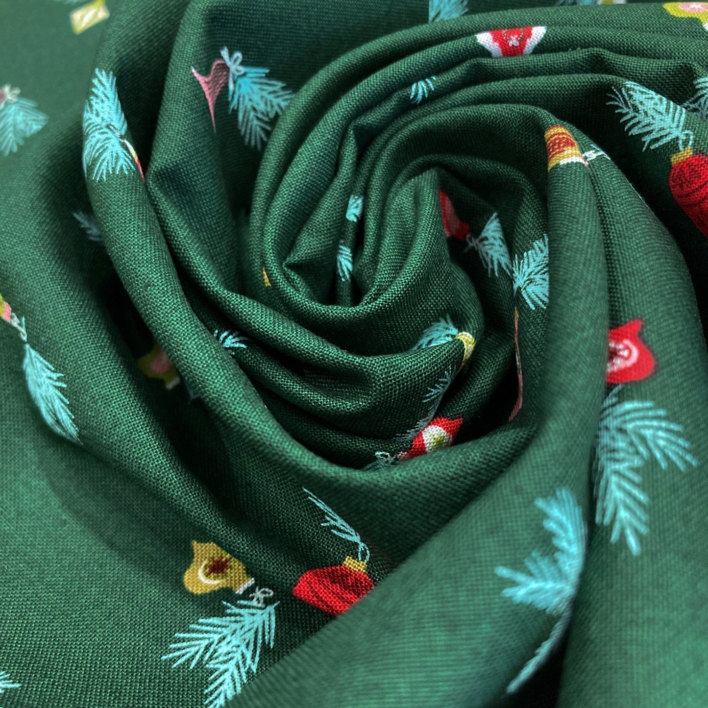 Moda 'Cozy Wonderland' Quilting Cotton 'Ornaments' in Pine