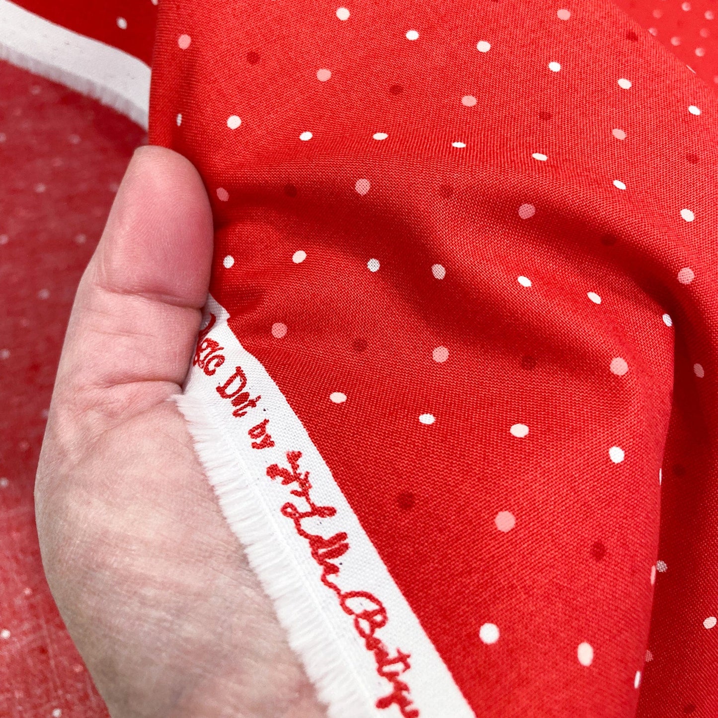 Moda 'Magic Dot' Quilting Cotton in Strawberry