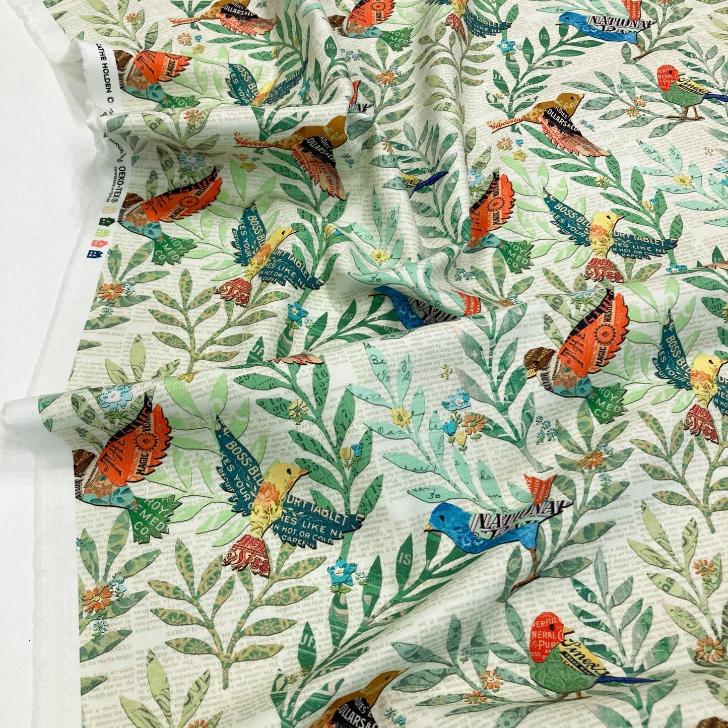 Moda 'Paper Hamlet' Quilting Cotton 'Birdy' in Paper