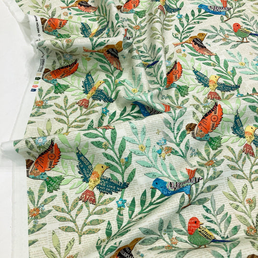 Moda 'Paper Hamlet' Quilting Cotton 'Birdy' in Paper