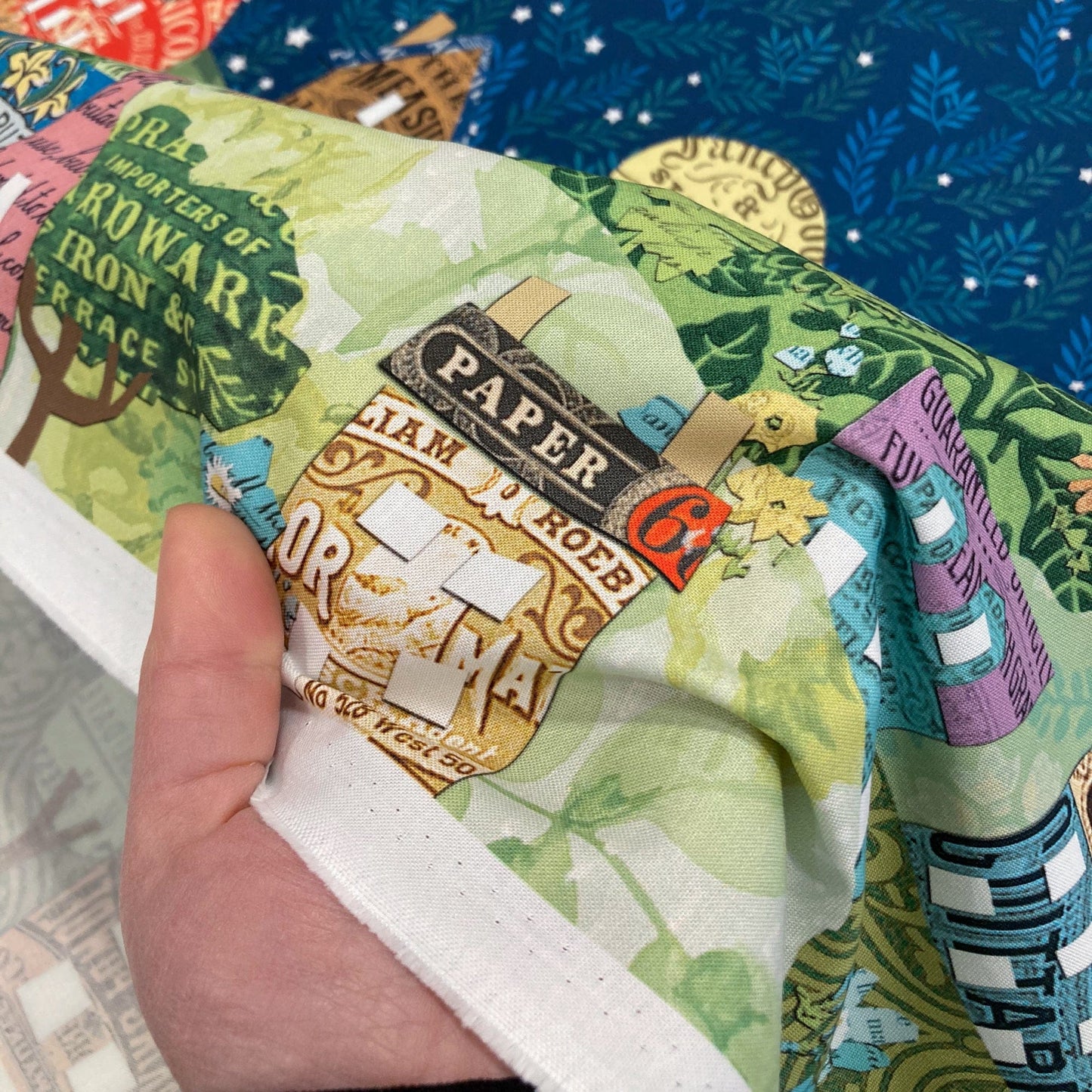 Moda 'Paper Hamlet' Quilting Cotton 'Midnight' Double Border Print