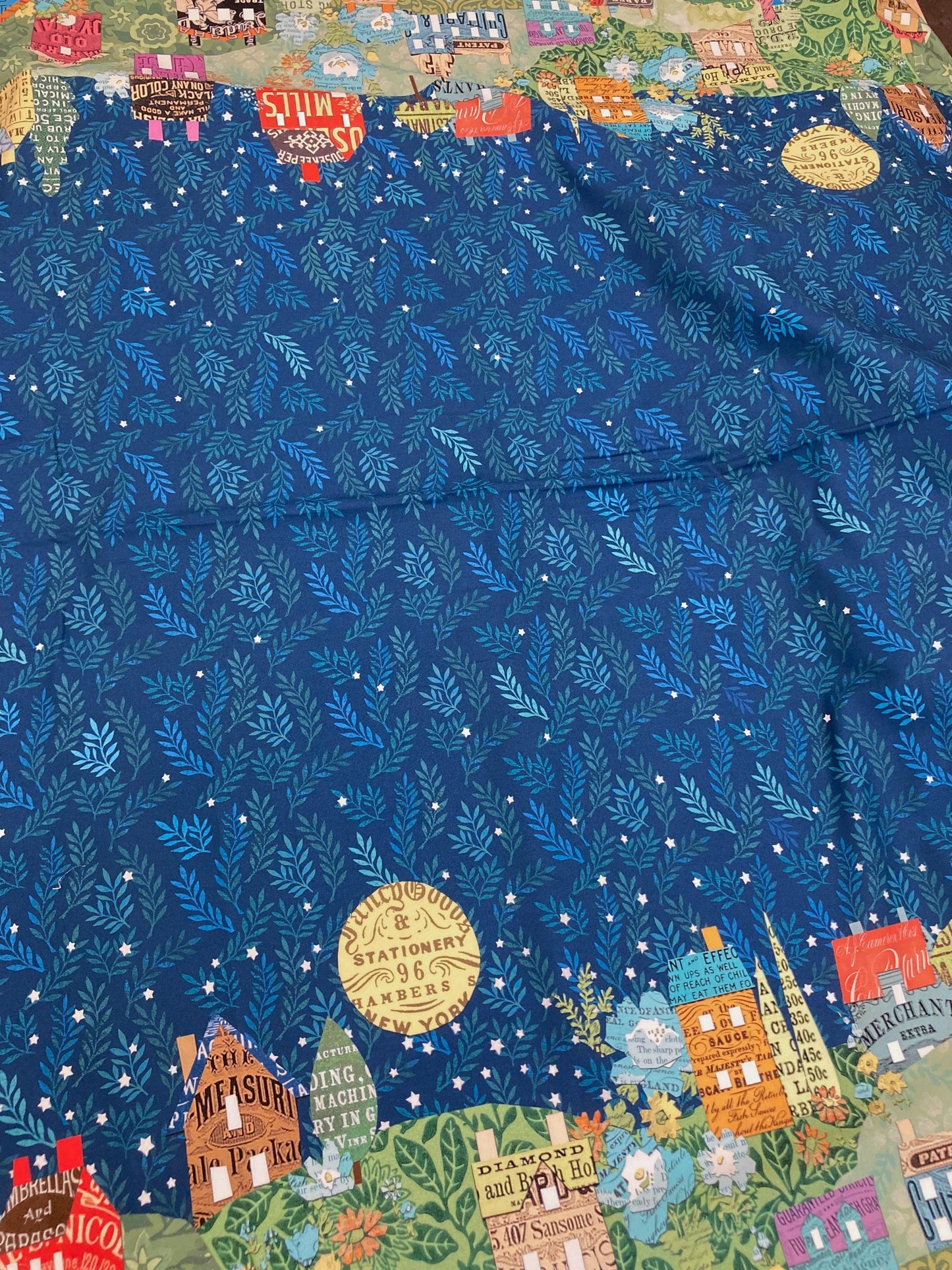 Moda 'Paper Hamlet' Quilting Cotton 'Midnight' Double Border Print