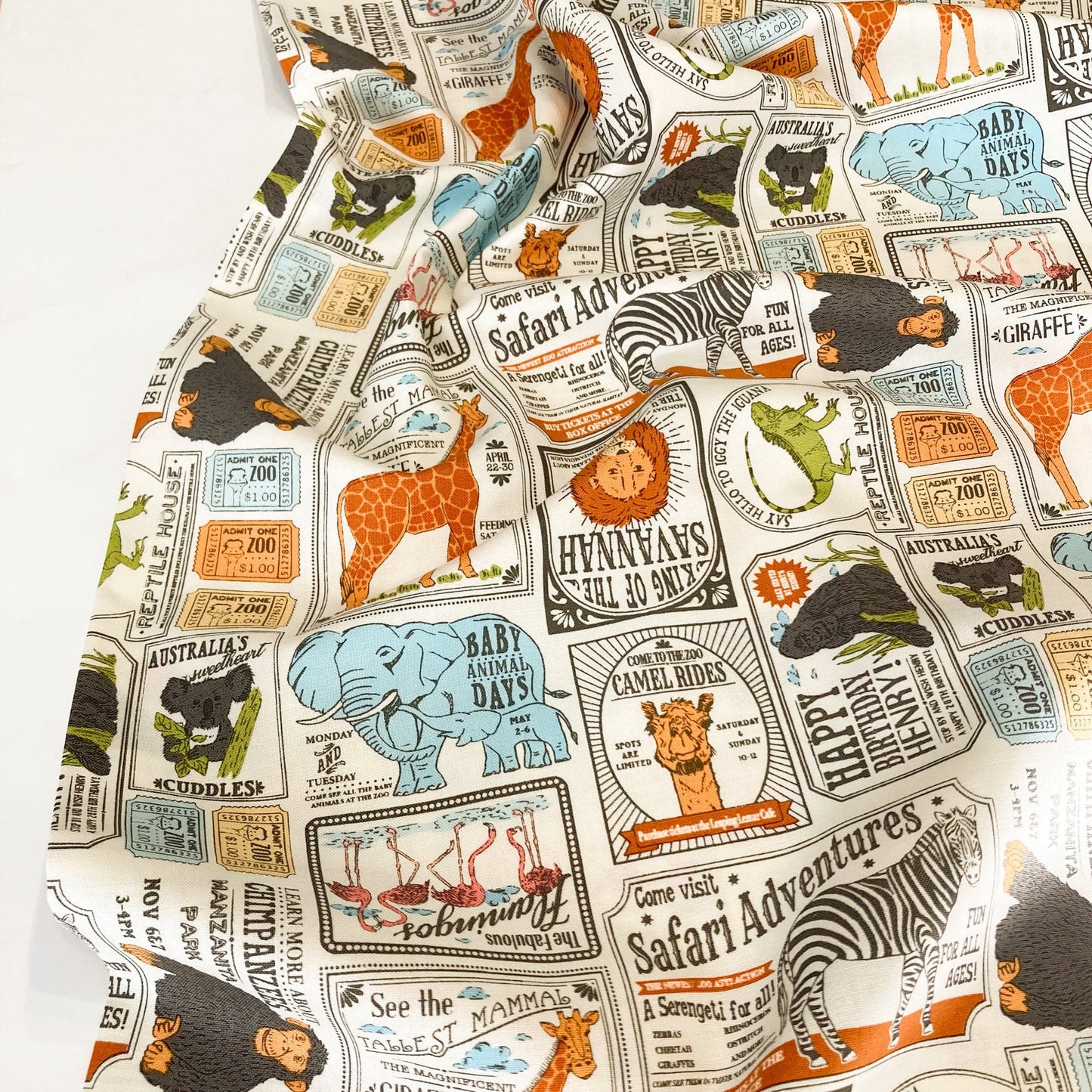 Moda Fabrics Quilting Cotton 'Vintage Zoo'