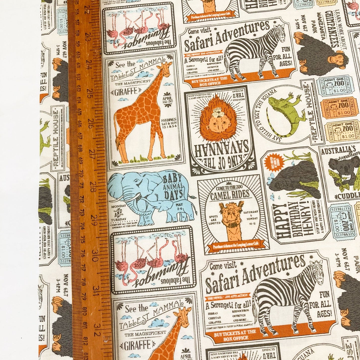 Moda Fabrics Quilting Cotton 'Vintage Zoo'