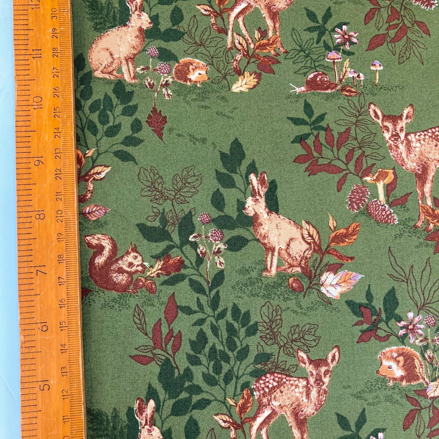 Moda 'Autumn Forest' Quilting Cotton 'Woodland Animals' in Leaf