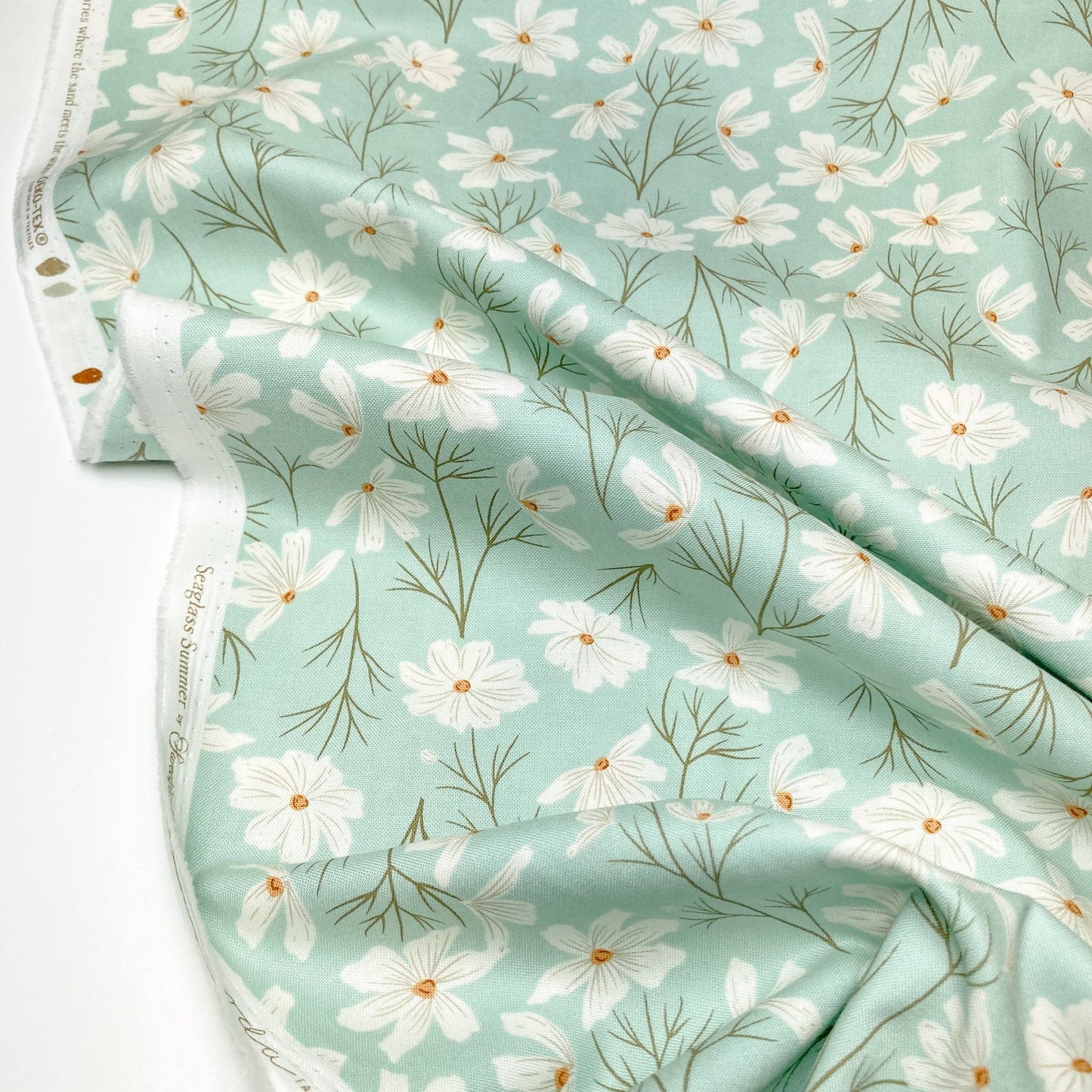 Moda 'Seaglass Summer' Quilting Cotton 'Cottage Cosmo' in Ocean Air