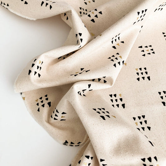 Zen Chic Cotton Canvas: 'Stamped' in Natural