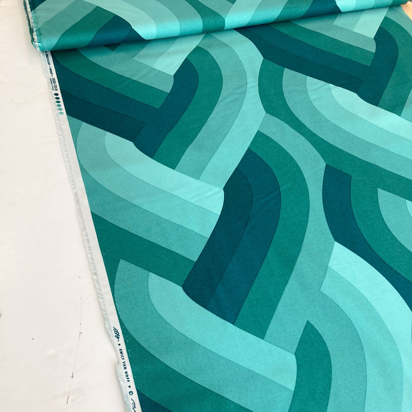 Moda Emily van Hoff 'Echo' Quilting Cotton in Teal