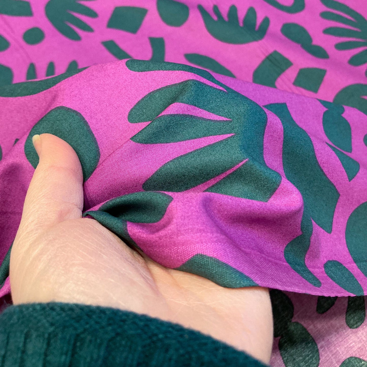 Nerida Hansen: Fine Cotton Poplin 'Puzzle Directions' in Purple