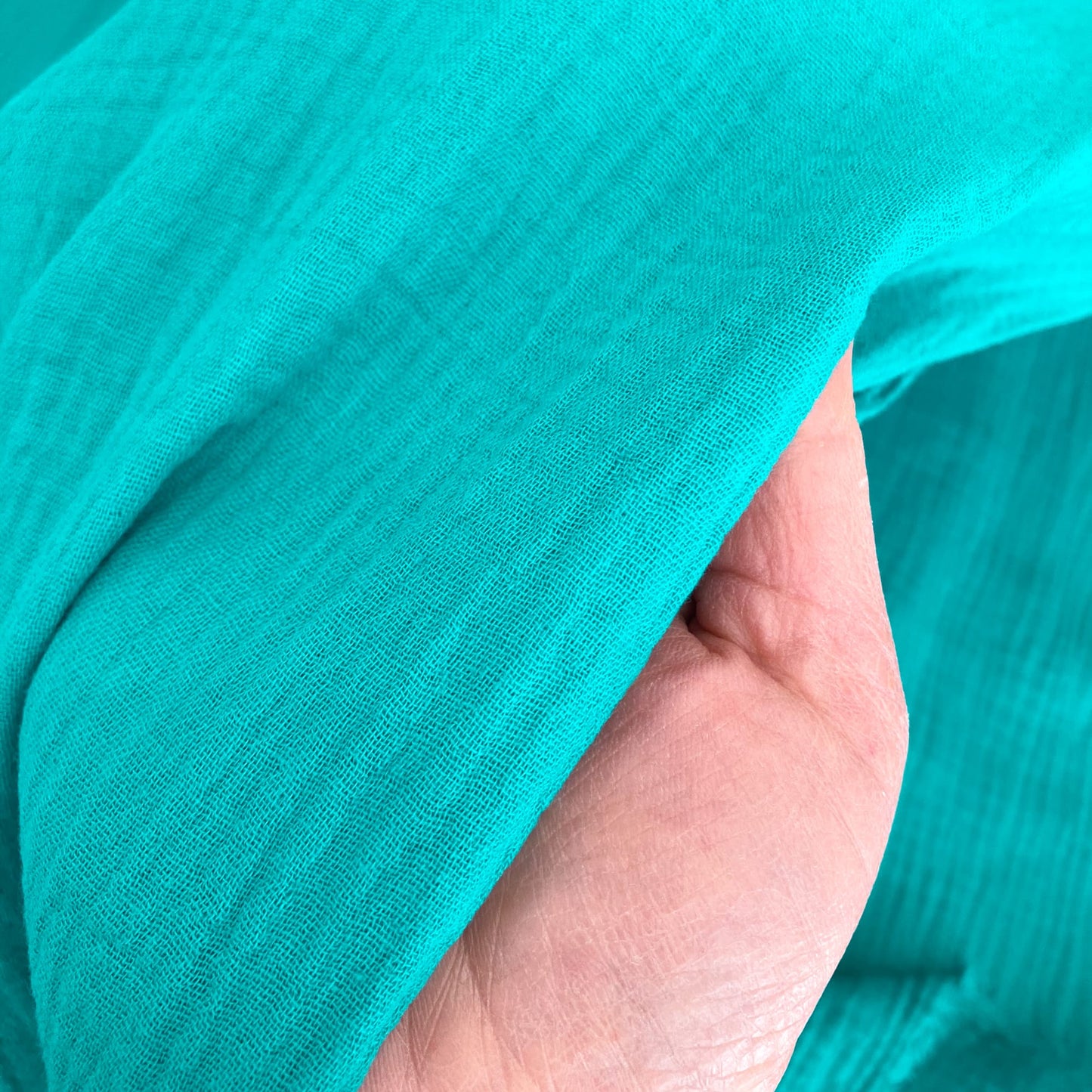 Organic Cotton Double Gauze in Turquoise