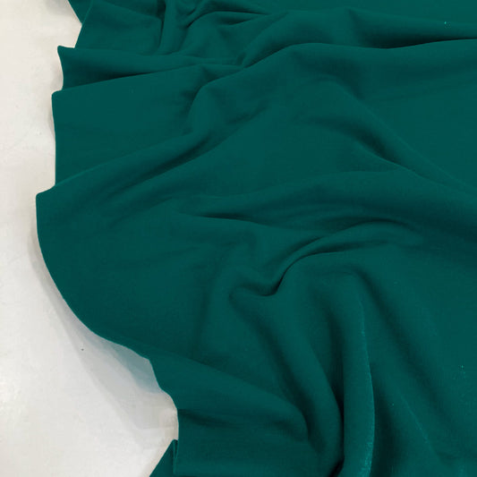 Organic Cotton Fleece-Backed Jersey in Dark Teal Green