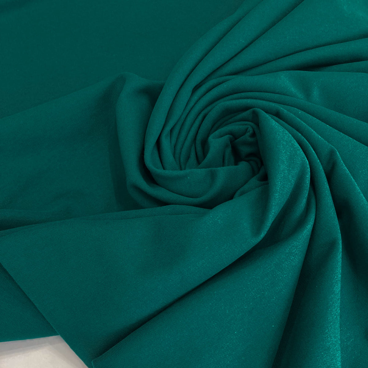 Organic Cotton Fleece-Backed Jersey in Dark Teal Green