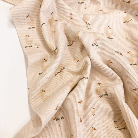 Organic Cotton Rib Jersey 'Ducks'