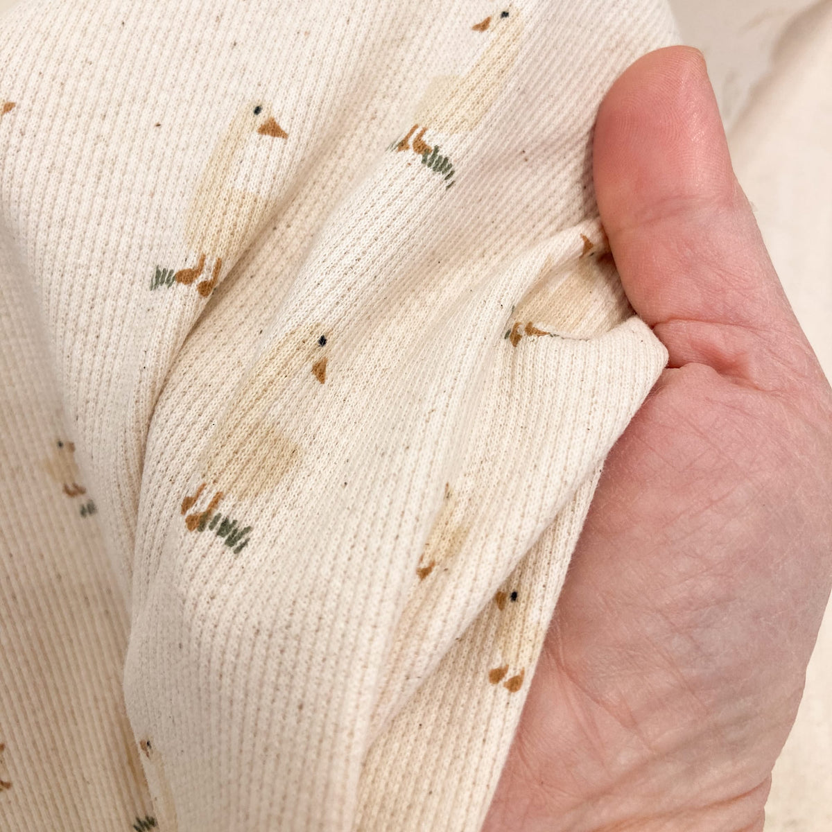 Organic Cotton Rib Jersey 'Ducks'