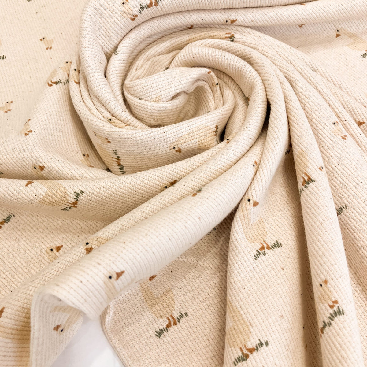 Organic Cotton Rib Jersey 'Ducks'