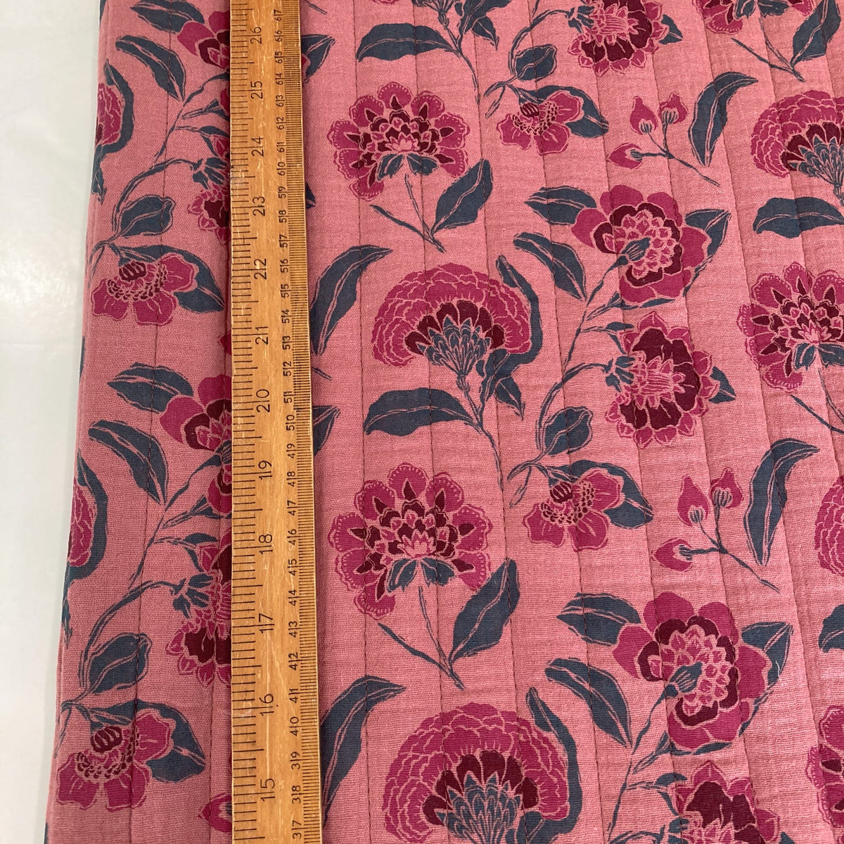 Quilted Double-Sided Double Gauze Floral in Old Rose