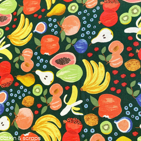 Rifle Paper Co. 'Orchard' Cotton & Linen Canvas 'Fruit Stand' in Hunter Green