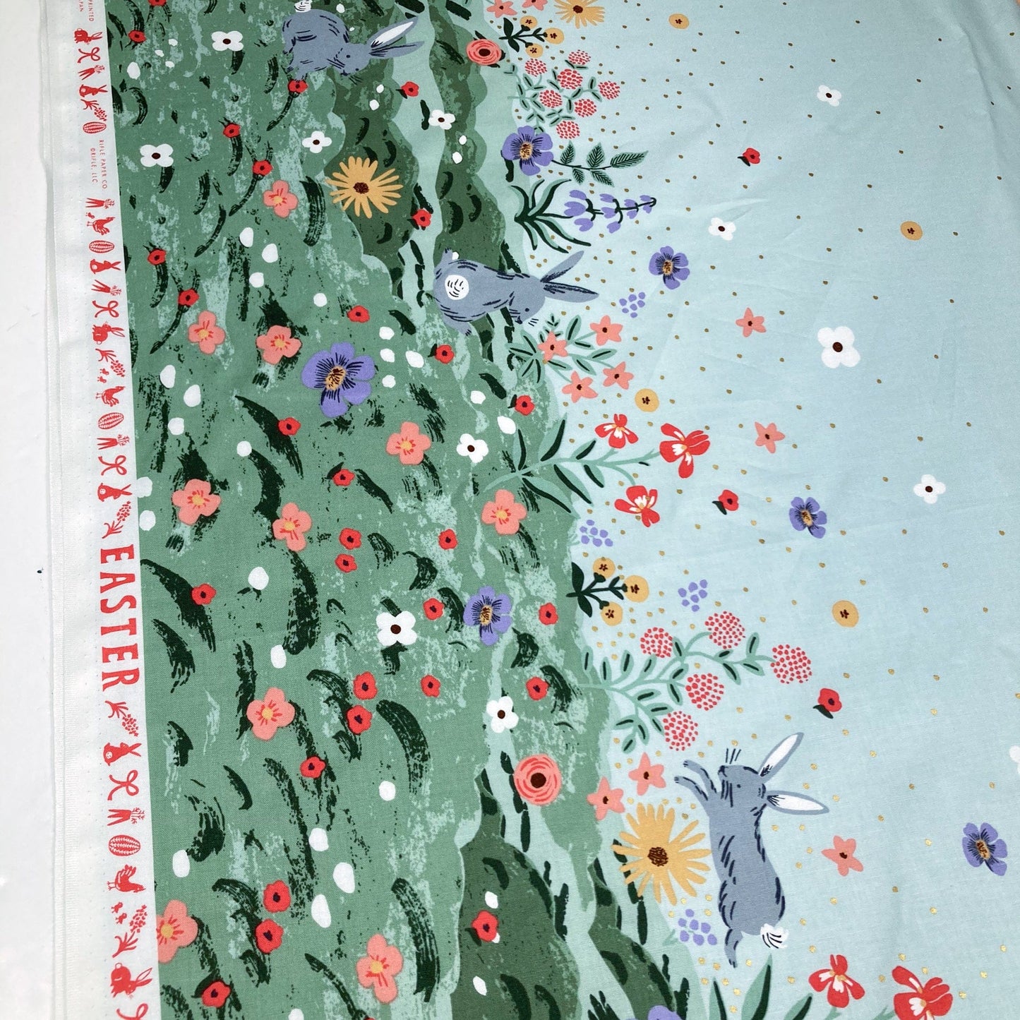 Rifle Paper Co. 'Easter II' Quilting Cotton Border Print in Duck Egg