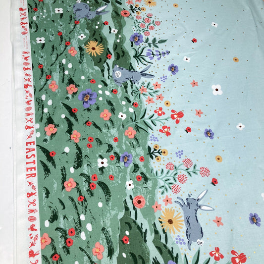 Rifle Paper Co. 'Easter II' Quilting Cotton Border Print in Duck Egg