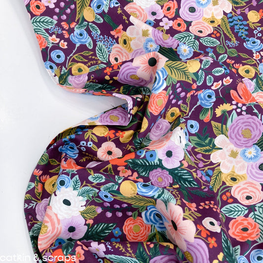 Rifle Paper Co. 'Orchard' Quilting Cotton 'Garden Party' in Burgundy
