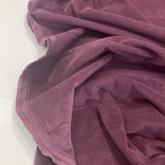Designer Deadstock 16 Wale Cotton Corduroy in Grape