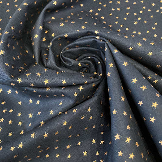 Ruby Star Society Quilting Cotton 'Mini Starry' in Black and Gold