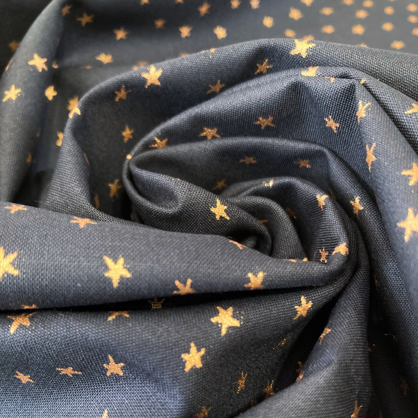 Ruby Star Society Quilting Cotton 'Mini Starry' in Black and Gold