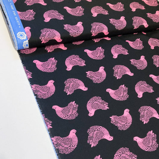 Ruby Star Society 'Backyard' Quilting Cotton 'Chicken' in Black