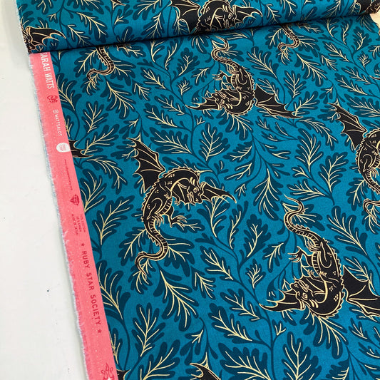 Ruby Star Society 'Fireglow' Cotton/Linen Canvas 'Dragon Lair' in Galaxy